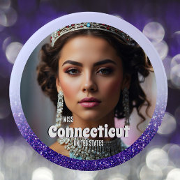 Purple Haze Glitz Custom Pageant Button Pin