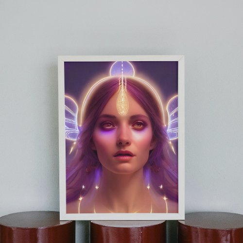 Purple Haze Goddess of Light Digital Fantasy Art Poster