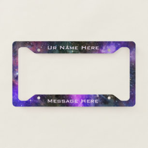 Purple Haze Space Number Plate Frame- Custom Name License Plate Frame