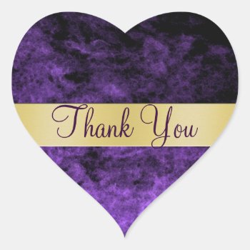 Purple Haze Thank You Heart Sticker by theedgeweddings at Zazzle