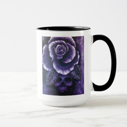 Purple Haze Two Tone Skull  Rose Mug