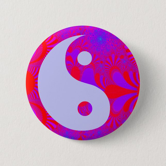 Purple Haze Yin and Yang Pinback Button (Front)