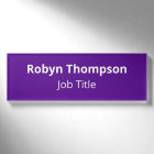 Purple HD Acrylic Name Tag Magnetic Professional