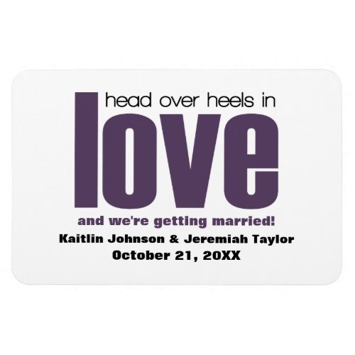 Purple Head Over Heels Save the Date Magnet