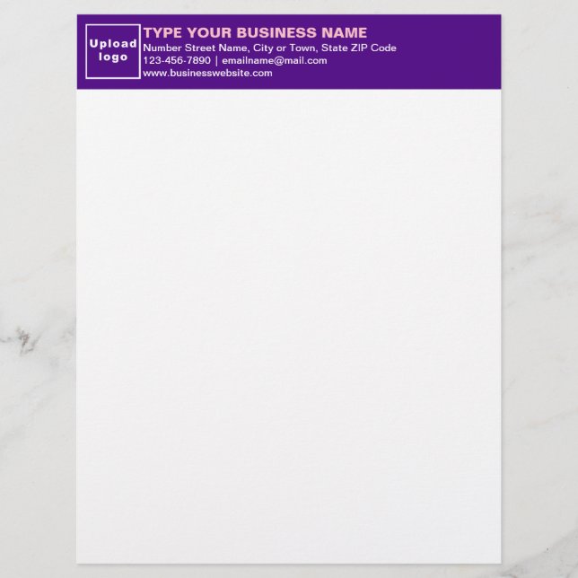 Purple Heading of Business Letterhead (Front)