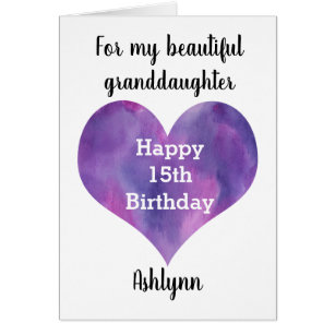 15th Birthday Card for Granddaughter Granddaughter 15th Birthday,15 Granddaughter 15th Birthday Card Poem Birthday Card for Granddaughter