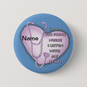 Purple Heart Air Force Nurse Pinback Button