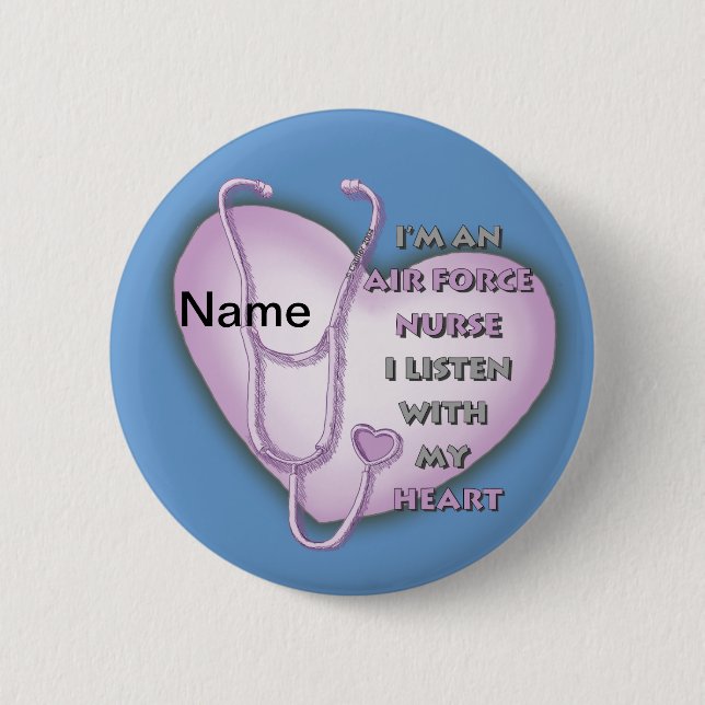 Purple Heart Air Force Nurse Pinback Button (Front)