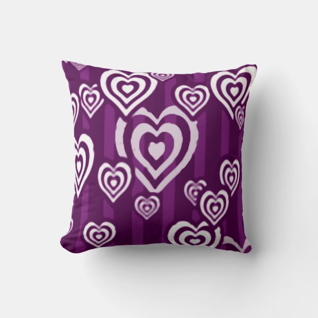 Purple Heart Airbrush Art Throw Pillow (Front)