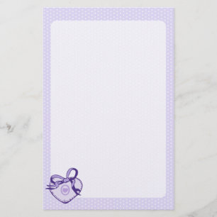 Purple Heart and Ribbon Stationery