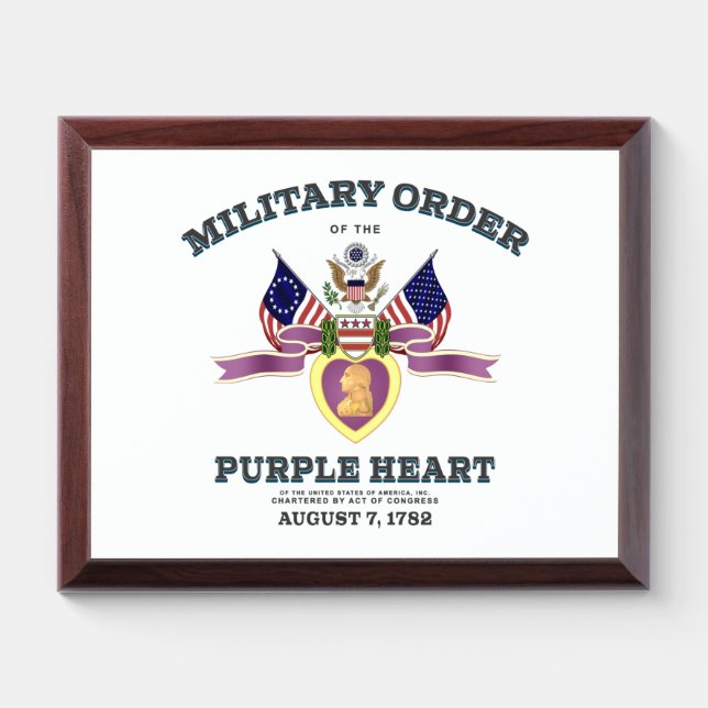 Purple Heart Award Plaque (Horizontal)