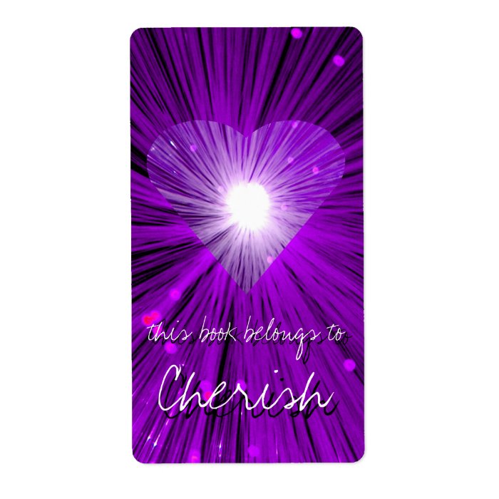 Purple Heart bookplate  label