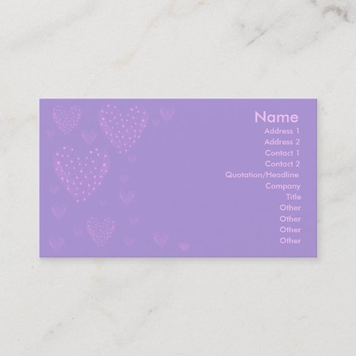 Customizable Purple Heart Business Card