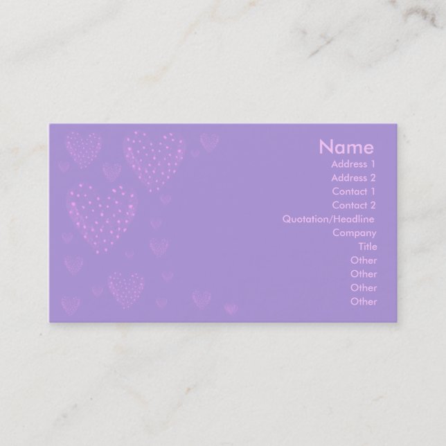 Purple Heart Business Card (Front)