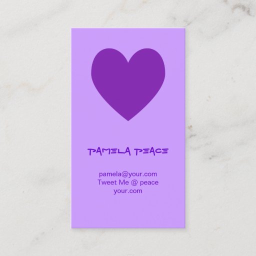 Customizable Purple Heart Profile Card Business Card