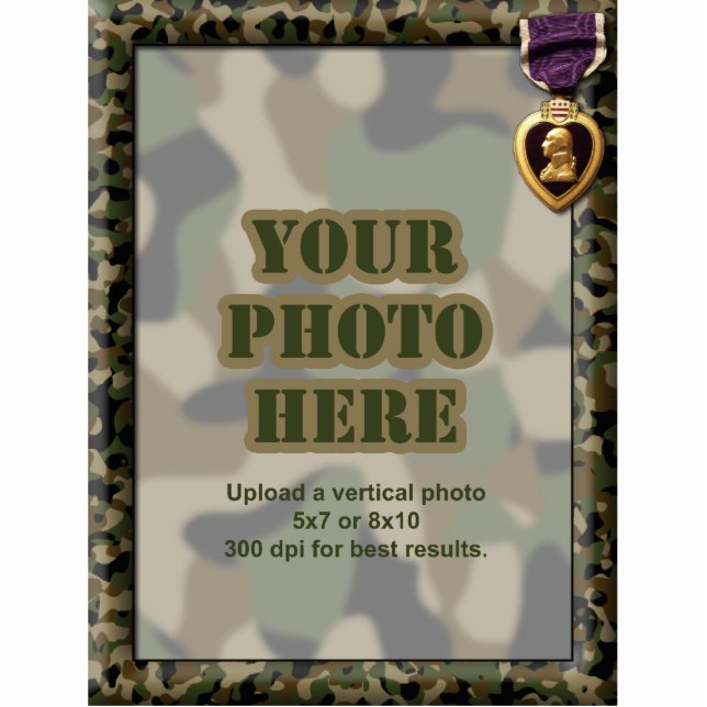 Purple Heart Camouflage Military Frame Cutout (Front)