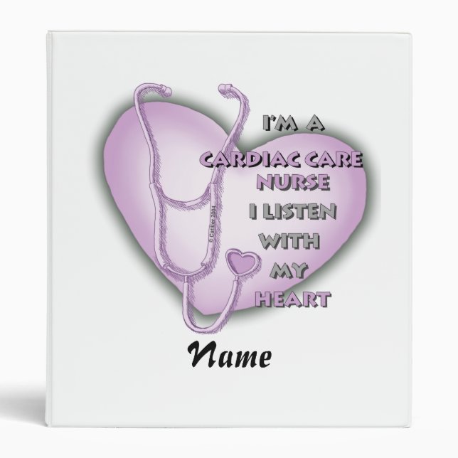 Purple Heart Cardiac Care nurse  3 Ring Binder (Front)