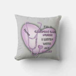 Purple Heart Cardiac Care nurse Throw Pillow