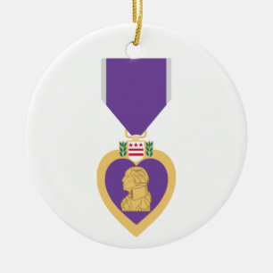 Purple Heart Ceramic Ornament