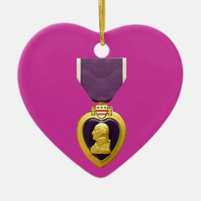 Purple Heart Christmas Ornament (Front)