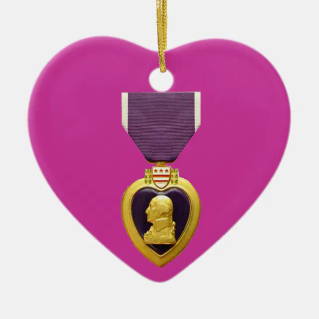 Purple Heart Christmas Ornament 