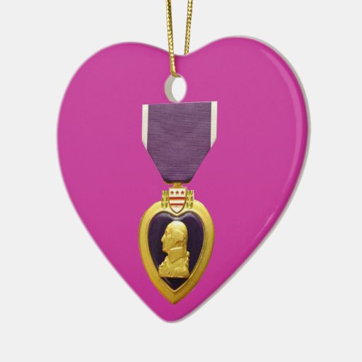 Purple Heart Christmas Ornament 