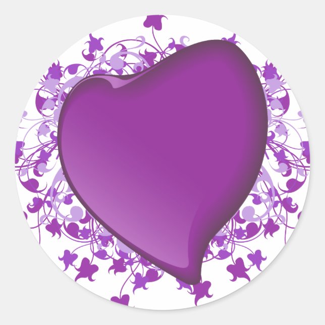 Purple Heart Classic Round Sticker (Front)