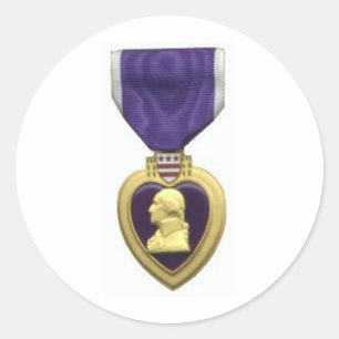 Purple Heart Classic Round Sticker