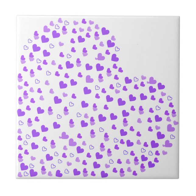 Purple Heart Cluster Ceramic Tile (Front)