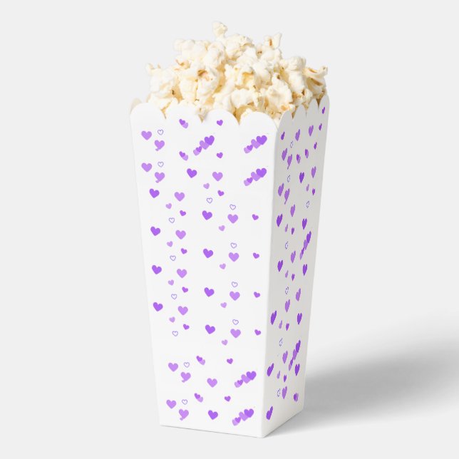 Purple Heart Cluster Popcorn Favor Boxes (Popped)
