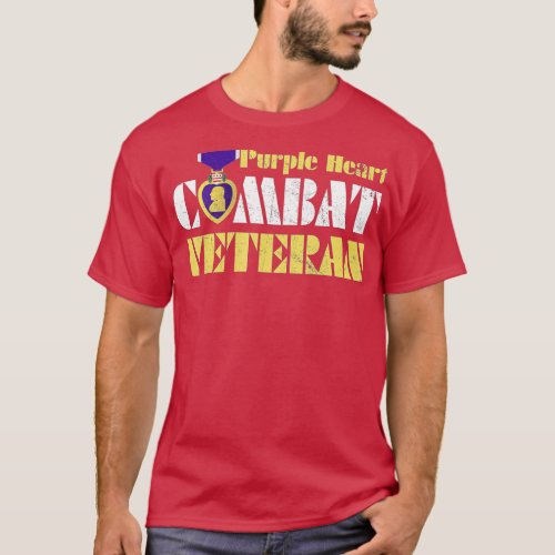Purple Heart Combat Veteran Purple Heart Day US Mi T_Shirt