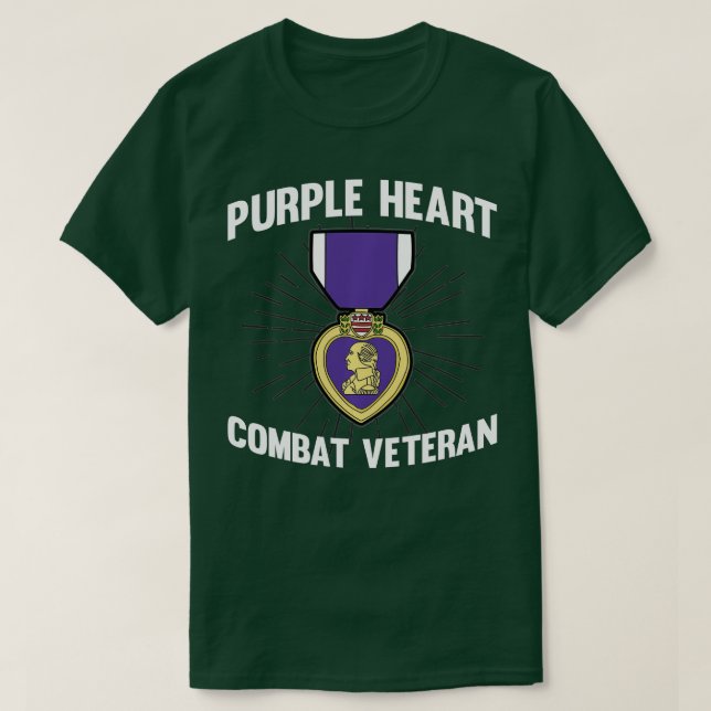 Purple Heart Combat Veteran Soldier  T-Shirt (Design Front)