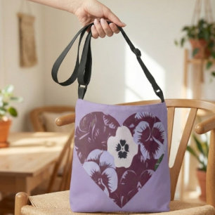 Purple Heart Crossbody Bag 
