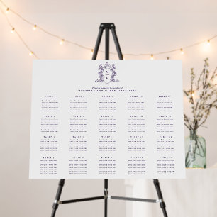 Purple heart crown wedding 20 table foam board