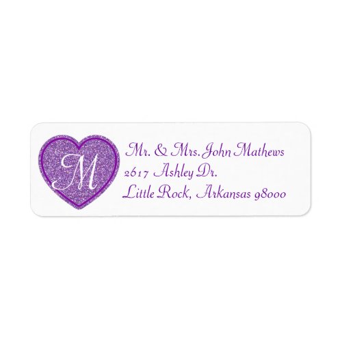 Purple Heart Custom Return Address Label