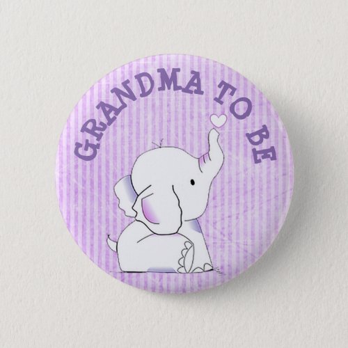 Purple Heart Elephant Baby Shower Pin