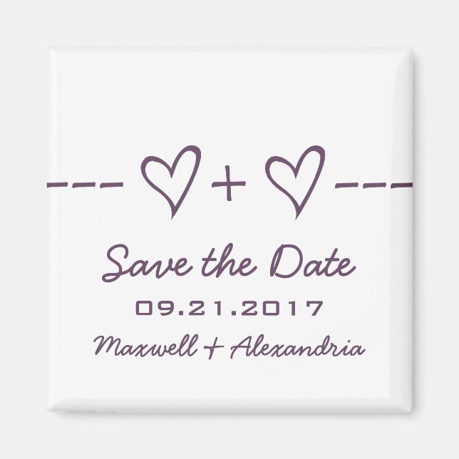 Purple Heart Equation Save the Date Magnet (Front)