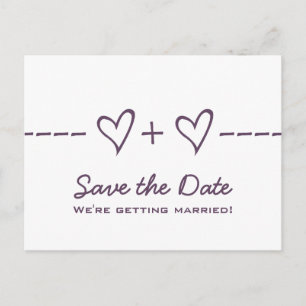 Purple Heart Equation Save the Date Postcard