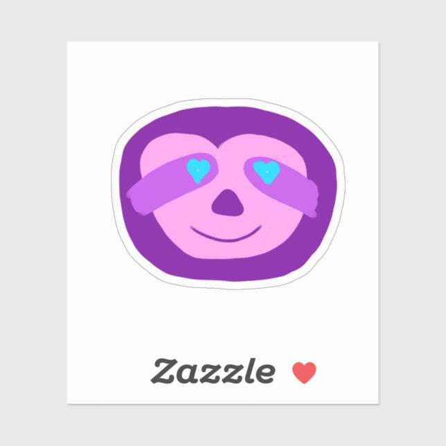 Purple Heart Eyes Sloth  Sticker (Sheet)