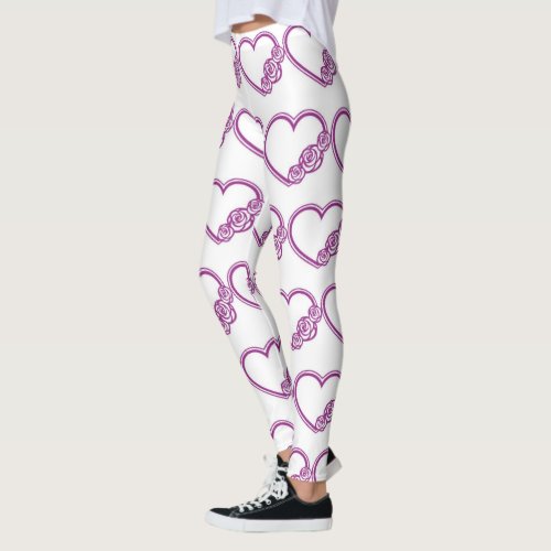 PURPLE HEART FLOWERS ON THESE AWESOME LEGGINGS