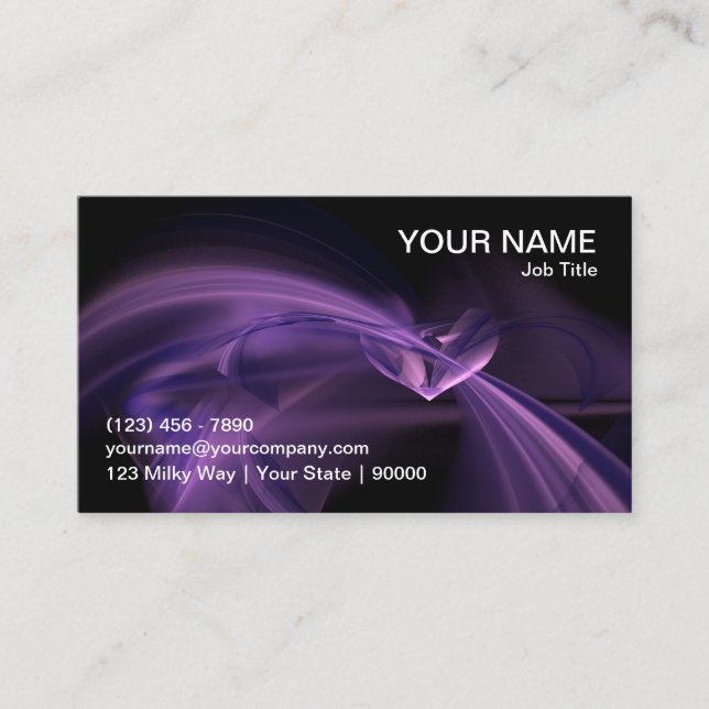 Purple Heart Fractal Business Card (Front)
