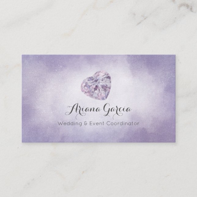 Purple Heart Gemstone Jewelry Business Card (Front)