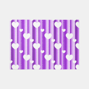 Purple Heart Geometric Stripes Girls Bedroom Area  Rug