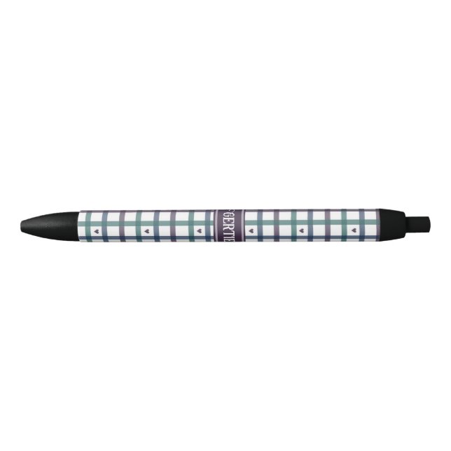 Purple Heart Gingham Pen (Front)