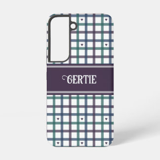 Purple Heart Gingham Samsung Galaxy S22 Case