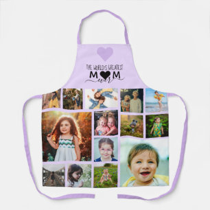 Purple Heart Greatest Mom Ever Photo Collage Apron