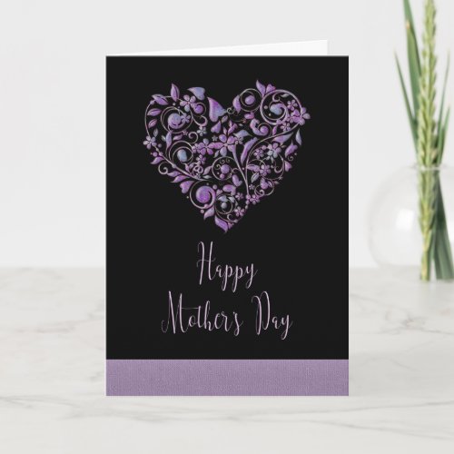 Purple Heart Happy Mothers Day Card
