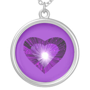 Purple Heart 'heart' necklace round purple