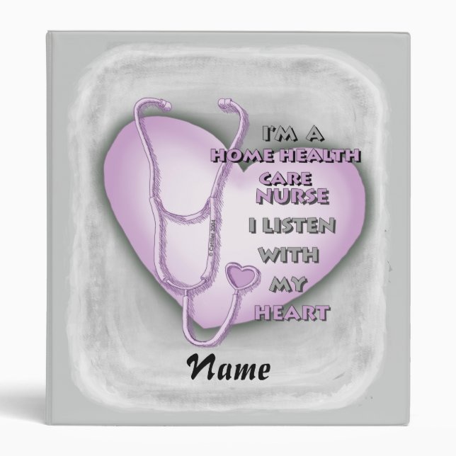 Purple Heart Home Health Care Nurse 3 Ring Binder (Front)