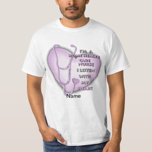 Purple Heart Home Health Care Nurse T-Shirt (Front)